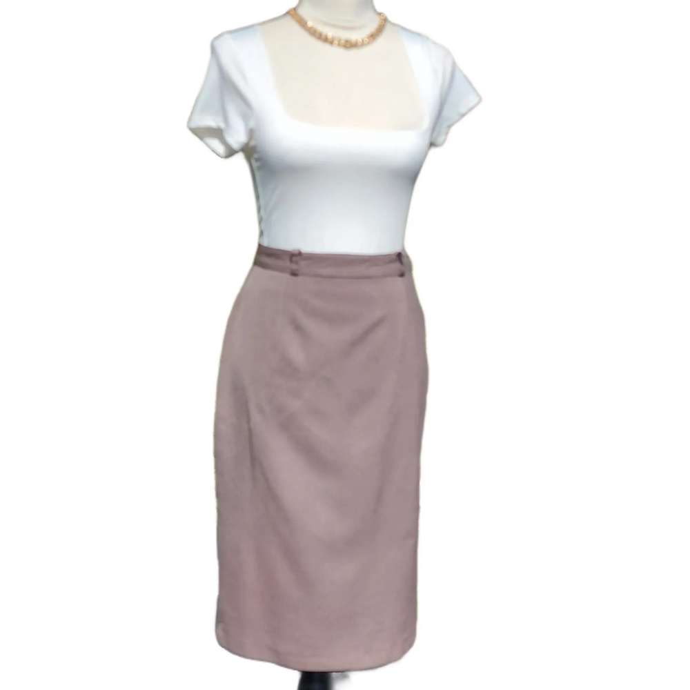 Gilmar. Vintage, 100% Wool pencil skirt. brownish gray. Size 42